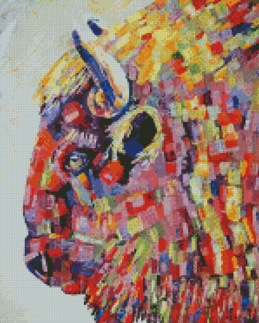 Abstract Colorful Bison Animal Diamond Painting