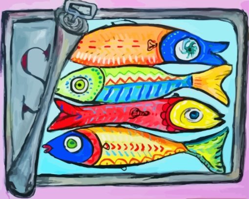 Abstract Sardines Box Diamond Painting