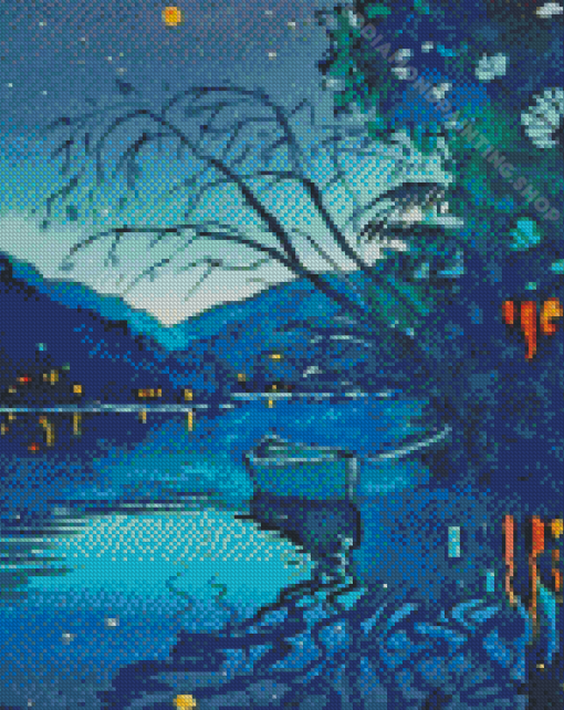 Aesthetic Starry Lake Diamond Painting