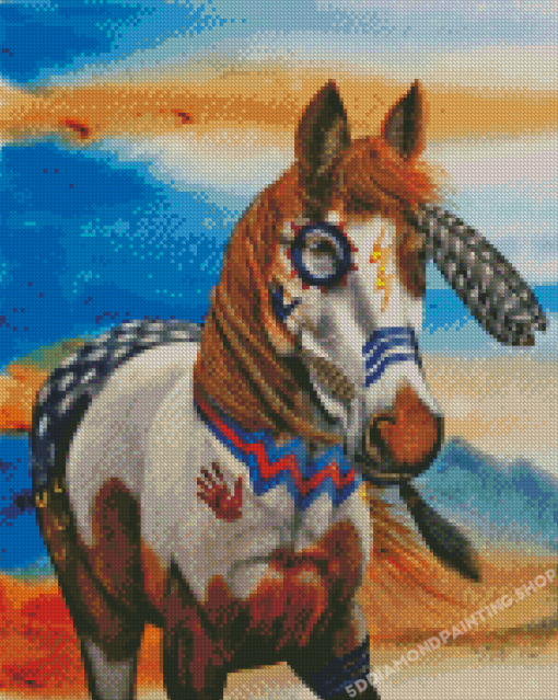 American Indian War Pony Art Diamond Painting