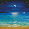 Beach Evening Moon Diamond Painting