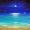 Beach Evening Moon Diamond Painting