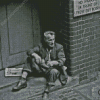 Black And White Homeless Man Diamond Painting