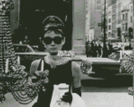 Black And White Holly Breakfast At Tiffanys Character Diamond Painting