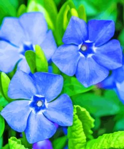 Blue Periwinkle Flower Diamond Painting