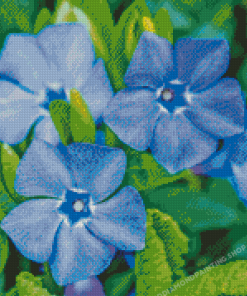 Blue Periwinkle Flower Diamond Painting