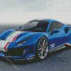 Blue Ferrari f176 Car Diamond Painting