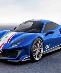 Blue Ferrari f176 Car Diamond Painting