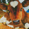 Brown Baby Cow Diamond Painting