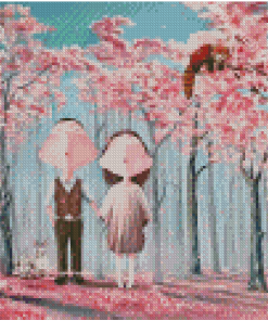 Cartoon Couple In Forest Diamond Painting