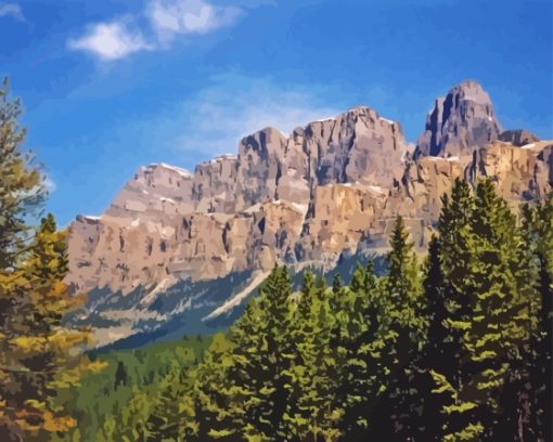 Castle Mountain Banff Landscape Diamond Painting