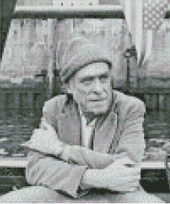 Charles Bukowski In Black And White Diamond Painting