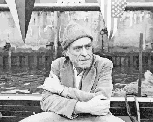 Charles Bukowski In Black And White Diamond Painting