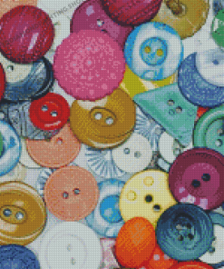 Close Up Colored Buttons Diamond Painting