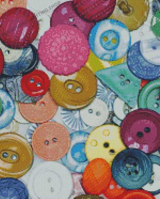 Close Up Colored Buttons Diamond Painting