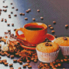 Coffee Cup And Muffins Diamond Painting