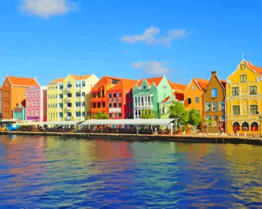 Colorful Buildings In Curacao Diamond Painting