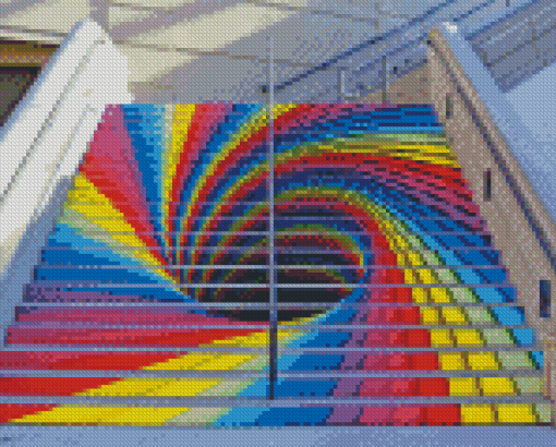 Colorful Stairs Art Diamond Painting