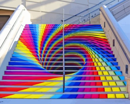 Colorful Stairs Art Diamond Painting