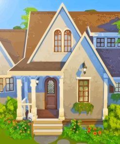 Countryside Cottage Cartoon Diamond Painting