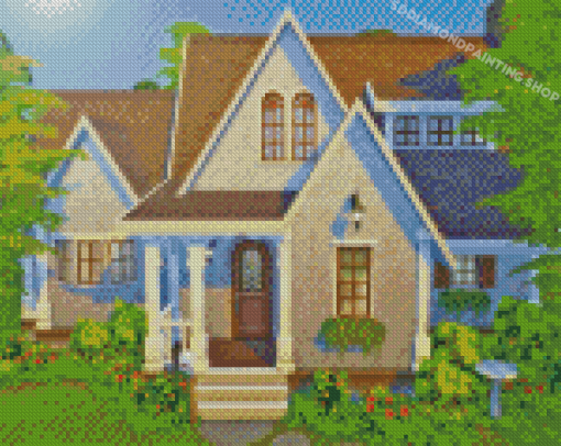 Countryside Cottage Cartoon Diamond Painting