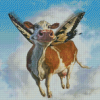 Cow And Butterfly Diamond Painting