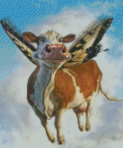 Cow And Butterfly Diamond Painting