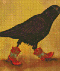 Crow With Boots Diamond Painting