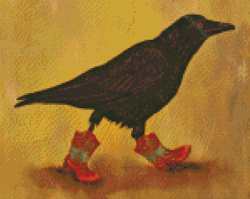 Crow With Boots Diamond Painting