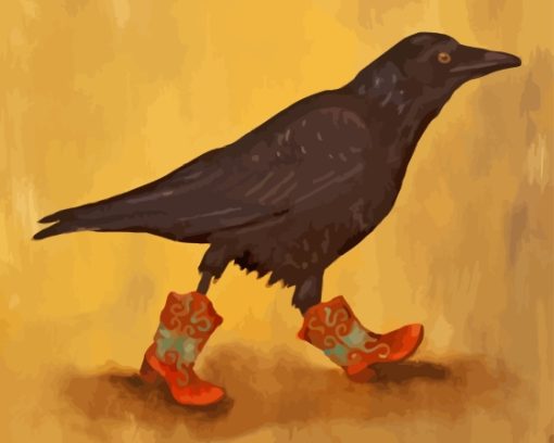 Crow With Boots Diamond Painting