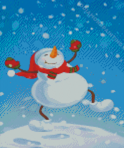 Dancing Snowman Diamond Painting