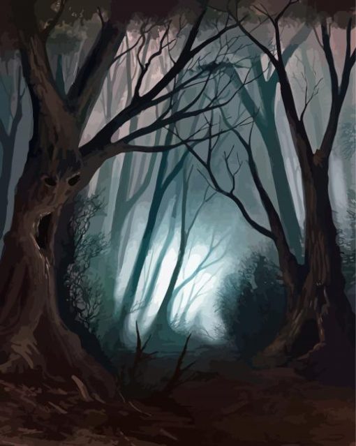 Dark Spooky Forest Diamond Painting