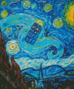 Doctor Who Tardis Starry Night Diamond Painting