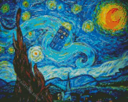 Doctor Who Tardis Starry Night Diamond Painting