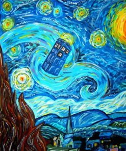 Doctor Who Tardis Starry Night Diamond Painting