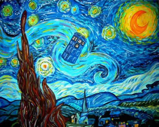 Doctor Who Tardis Starry Night Diamond Painting