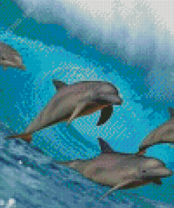 Dolphins In Wave Diamond Painting