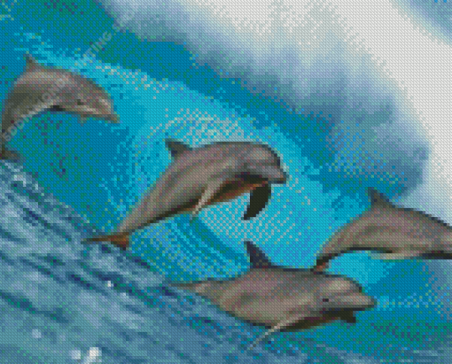 Dolphins In Wave Diamond Painting