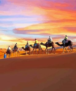 Dubai Desert Camels Riding Diamond Painting