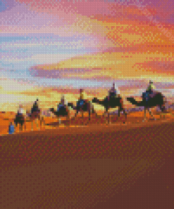 Dubai Desert Camels Riding Diamond Painting