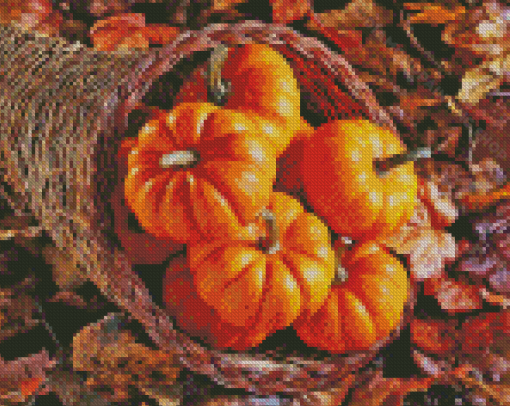 Fall Pumpkins Cornucopia Diamond Painting