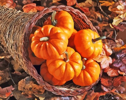 Fall Pumpkins Cornucopia Diamond Painting