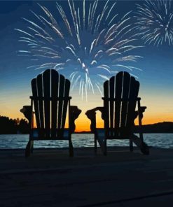 Fireworks Muskoka Lake Diamond Painting