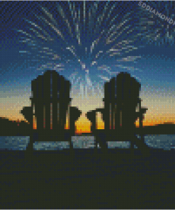 Fireworks Muskoka Lake Diamond Painting