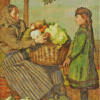 Grandma And Granddaughter With Vegetables Basket Diamond Painting