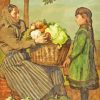 Grandma And Granddaughter With Vegetables Basket Diamond Painting