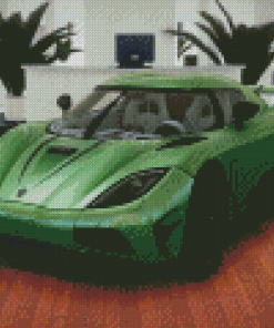 Green Koenigsegg Agera Car Diamond Painting