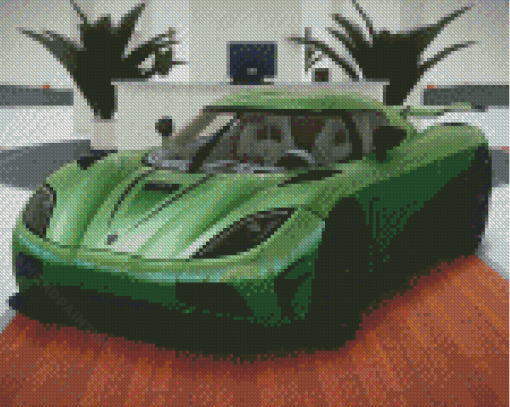 Green Koenigsegg Agera Car Diamond Painting