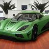 Green Koenigsegg Agera Car Diamond Painting