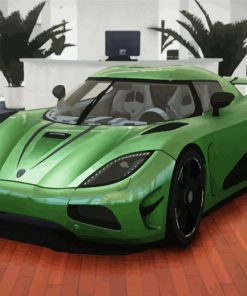 Green Koenigsegg Agera Car Diamond Painting